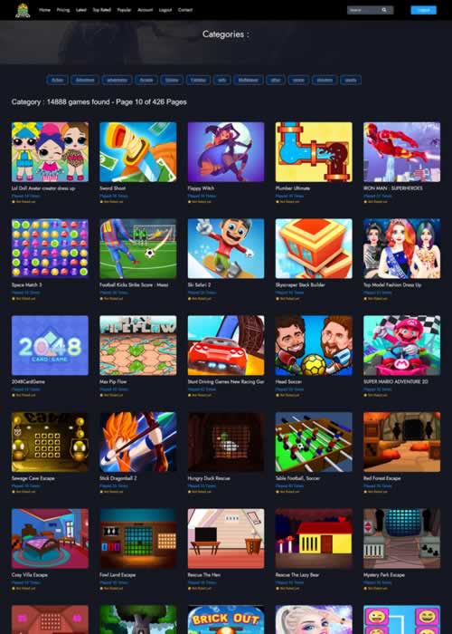 PHP Game Script | Arcade game website 12,000+ games